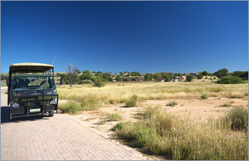 Camp Twee Rivieren mit dem Wagen für Pirschfahren