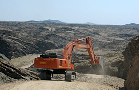 Baustelle am Kuiseb Pass